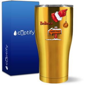 Believe in Santa to the North Pole 27oz Curve Tumbler