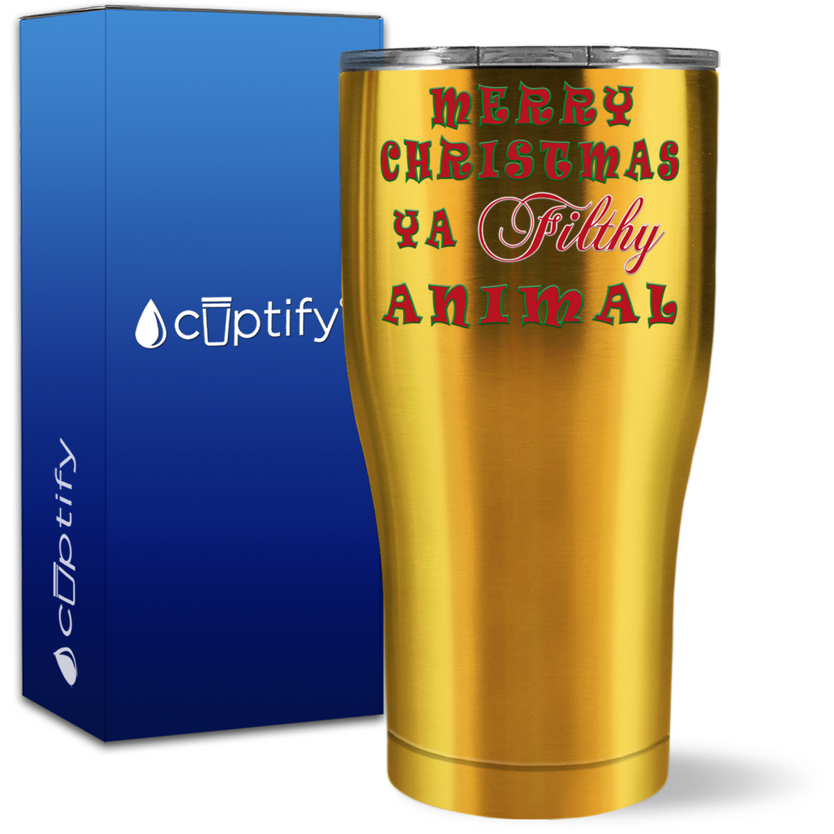 Merry Christmas Ya Filthy Animal 27oz Curve Tumbler