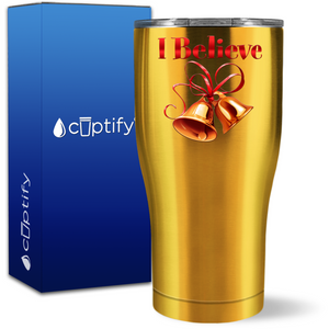 I believe in Santa with a Bell 27oz Curve Tumbler