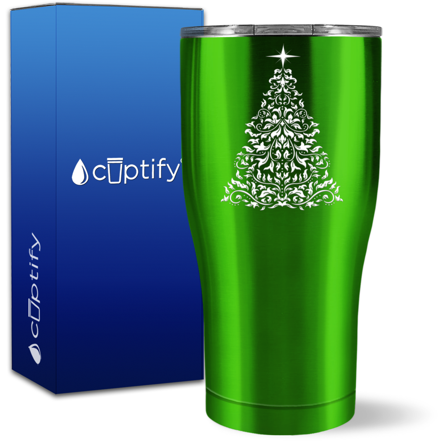 Bright Star on Leafy Tree 27oz Curve Tumbler