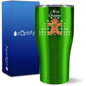 Merry Christmas Gingerbread Man 27oz Curve Tumbler