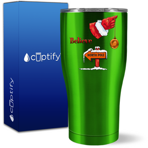 Believe in Santa to the North Pole 27oz Curve Tumbler