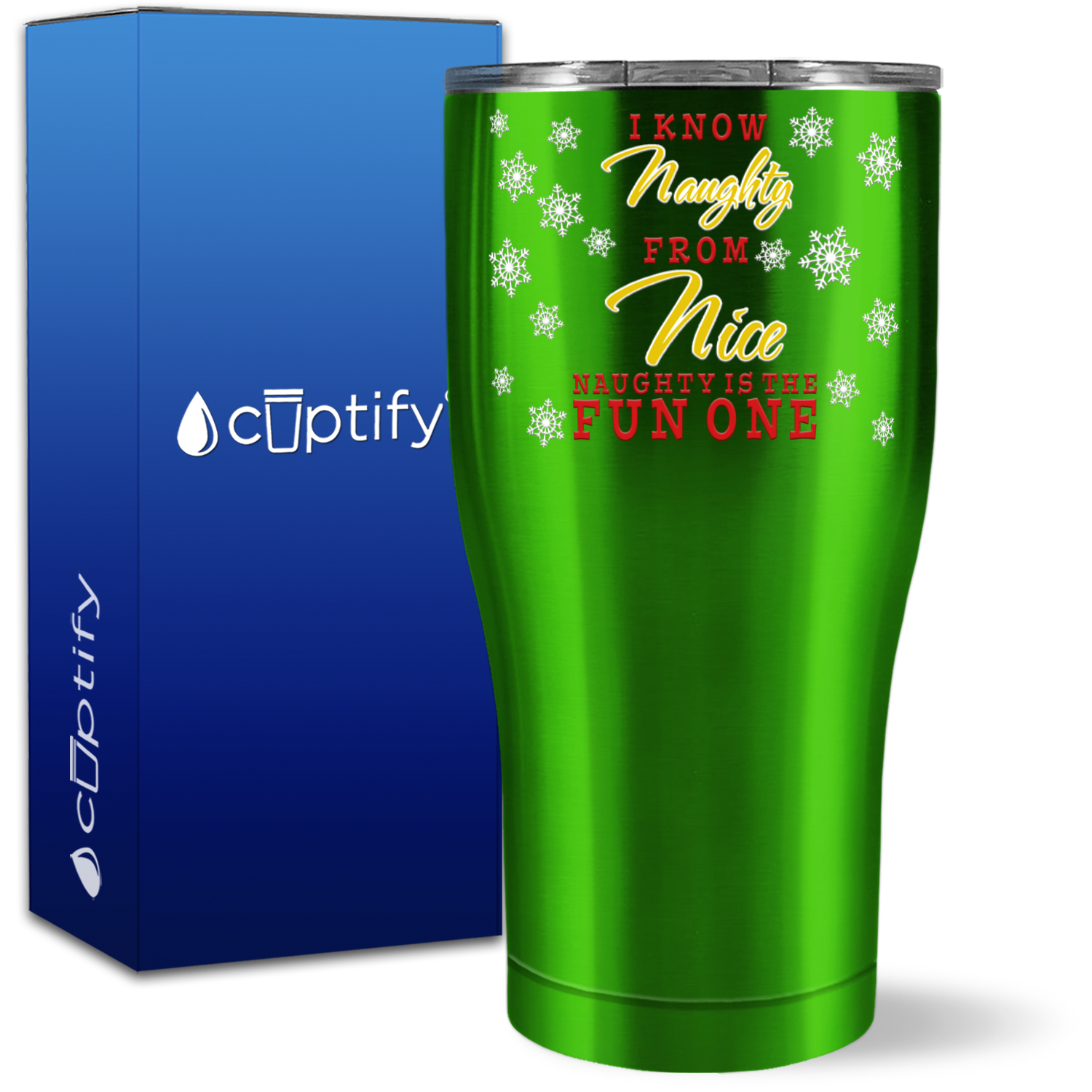 I Know Naughty from Nice 27oz Curve Tumbler