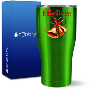 I believe in Santa with a Bell 27oz Curve Tumbler