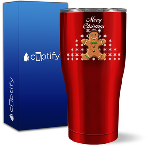 Merry Christmas Gingerbread Man 27oz Curve Tumbler