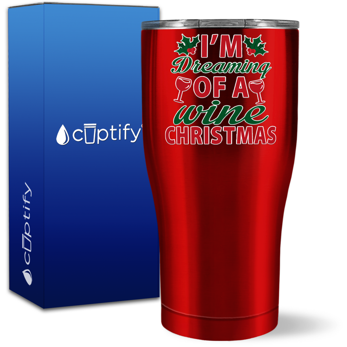 I'm Dreaming of a Wine Christmas 27oz Curve Tumbler