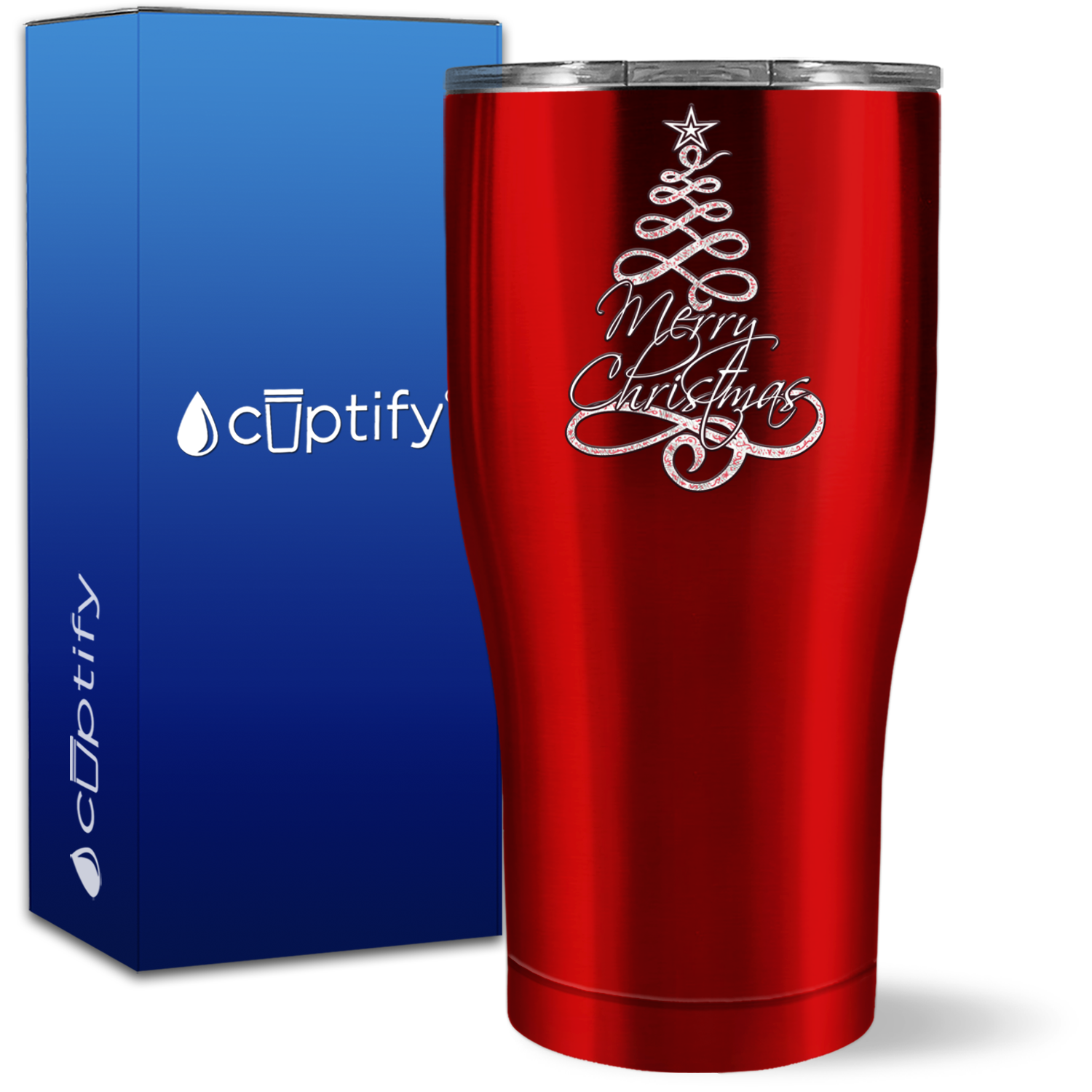 Merry Christmas Tree 27oz Curve Tumbler