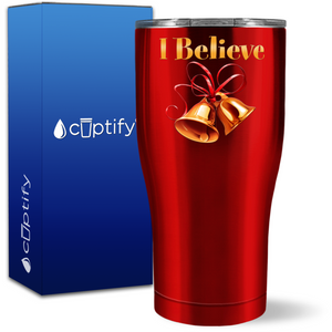 I believe in Santa with a Bell 27oz Curve Tumbler