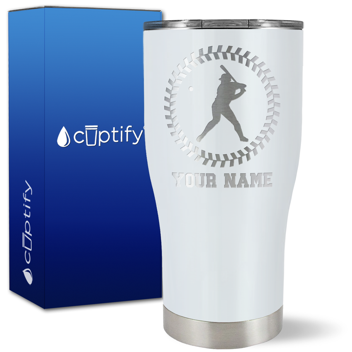 Personalized Baseball Player on 27oz Curve Tumbler
