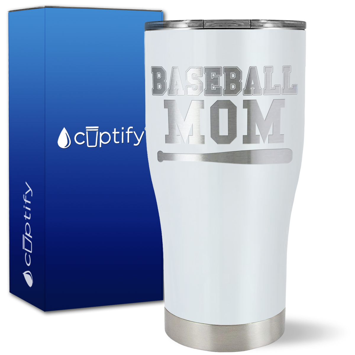 Baseball Mom with Bat on 27oz Curve Tumbler