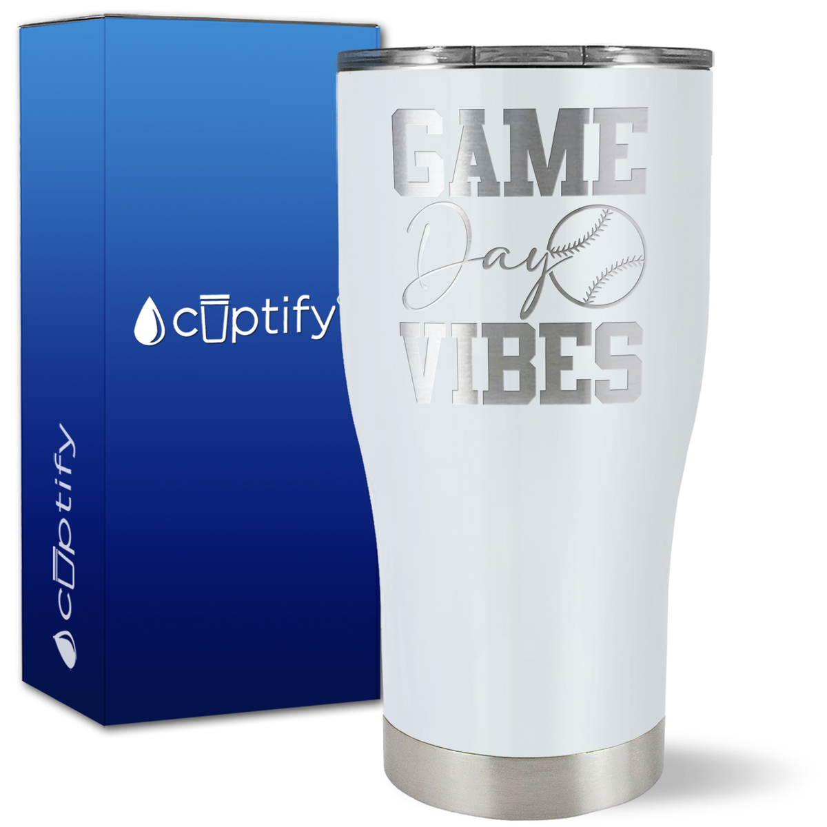 Game Day Vibes Baseball on 27oz Curve Tumbler