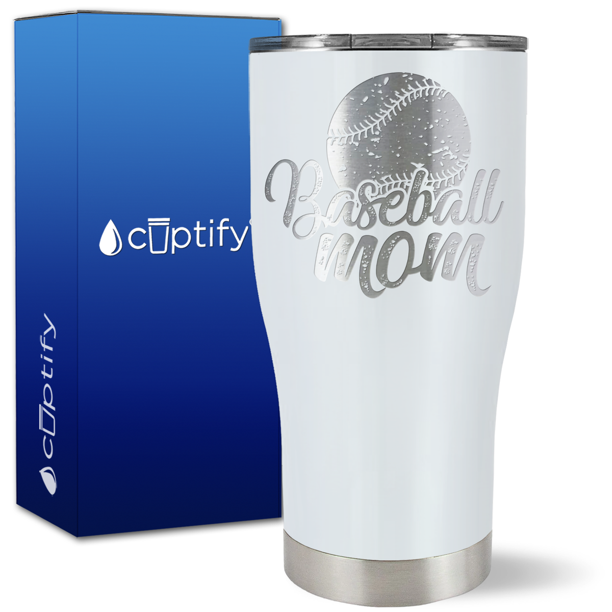 Baseball Mom Distressed on 27oz Curve Tumbler