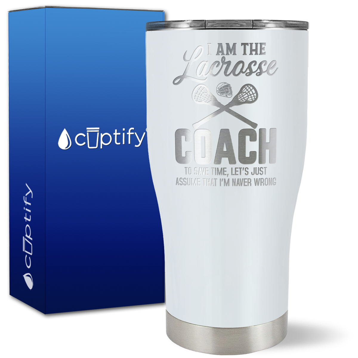 I Am The Lacrosse Coach on 27oz Curve Tumbler