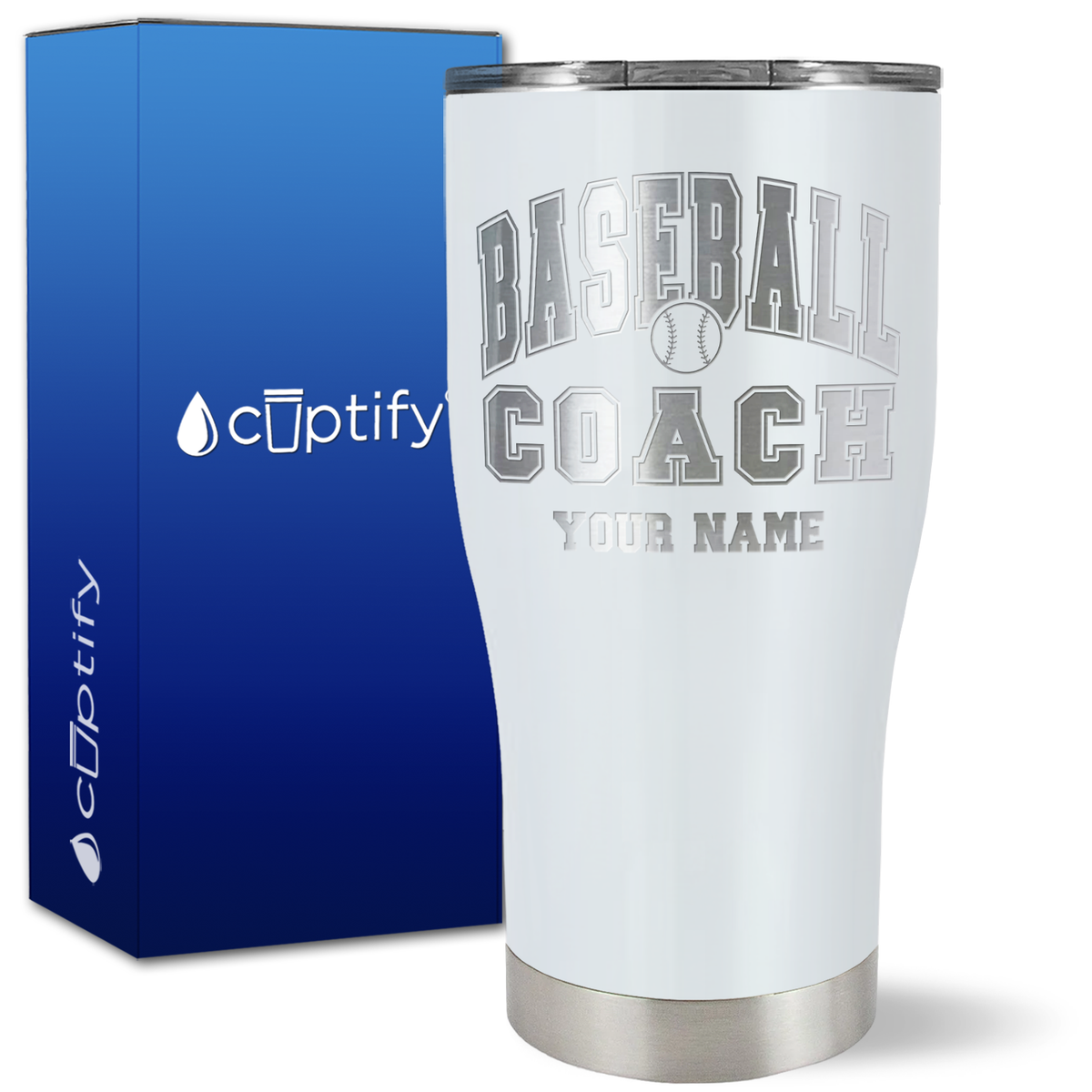 Personalized Baseball Coach on 27oz Curve Tumbler