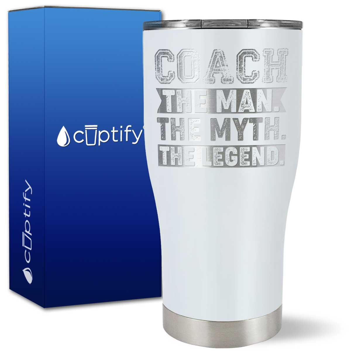 Coach the Man the Myth the Legend on 27oz Curve Tumbler