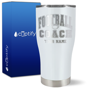 Personalized Coach Football on 27oz Curve Tumbler
