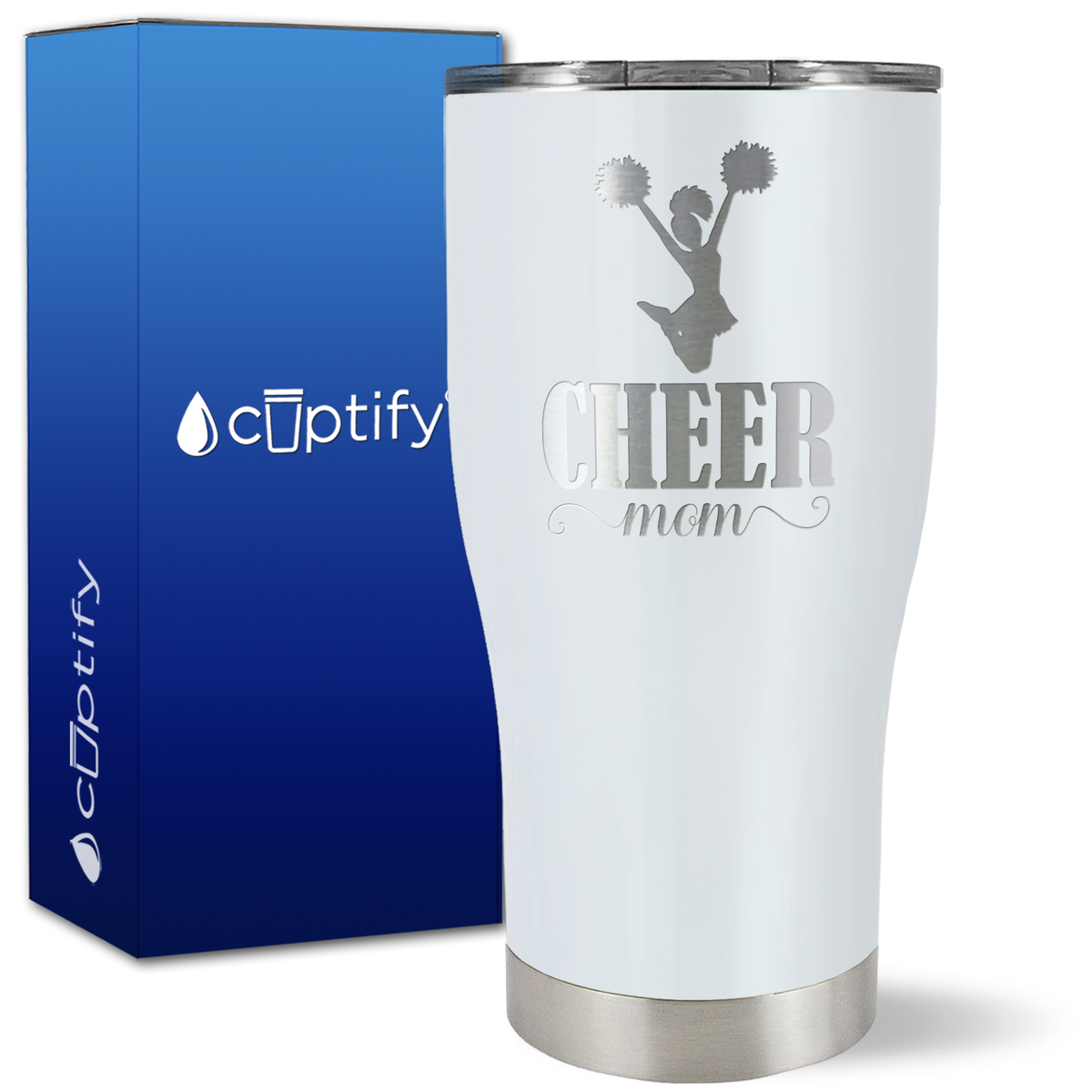 Cheer Mom Silhouette on 27oz Curve Tumbler