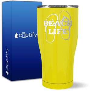 The Beach Life Sandals on 27oz Curve Tumbler