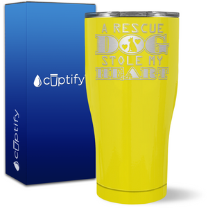 A Rescue Dog Stole My Heart on 27oz Curve Tumbler