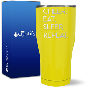 Eat Sleep Cheer Repeat on 27oz Curve Tumbler