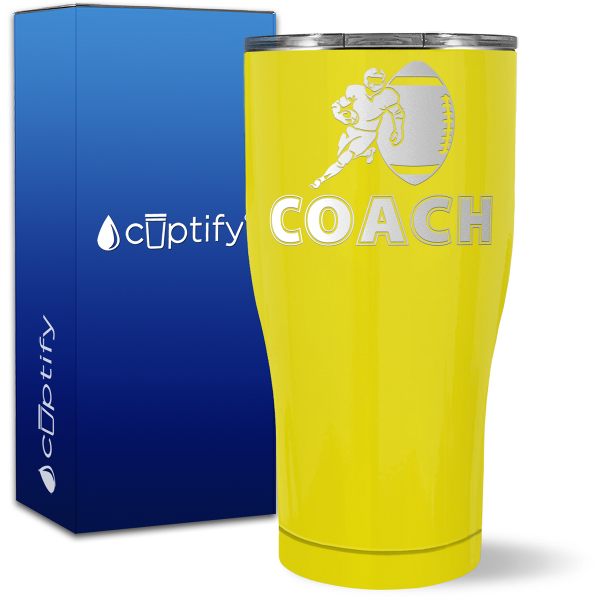 Football Coach Silhouette on 27oz Curve Tumbler