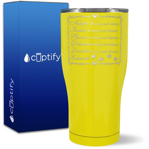 Adopt Foster Sponsor Volunteer Donate Educate on 27oz Curve Tumbler