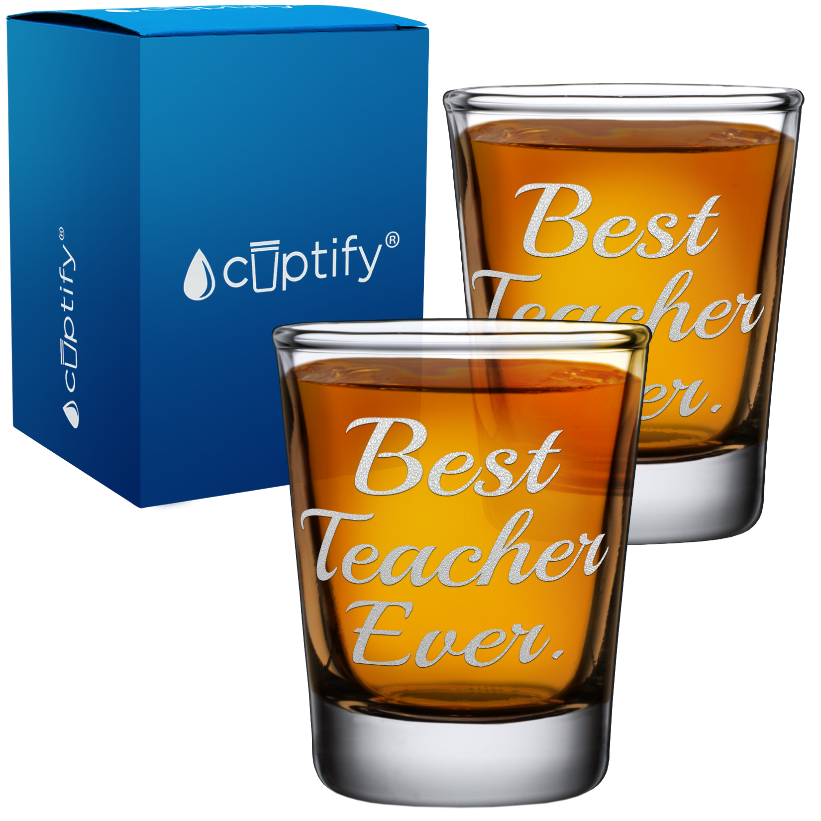 Best Teacher Ever on 2oz Shot Glasses - Set of 2