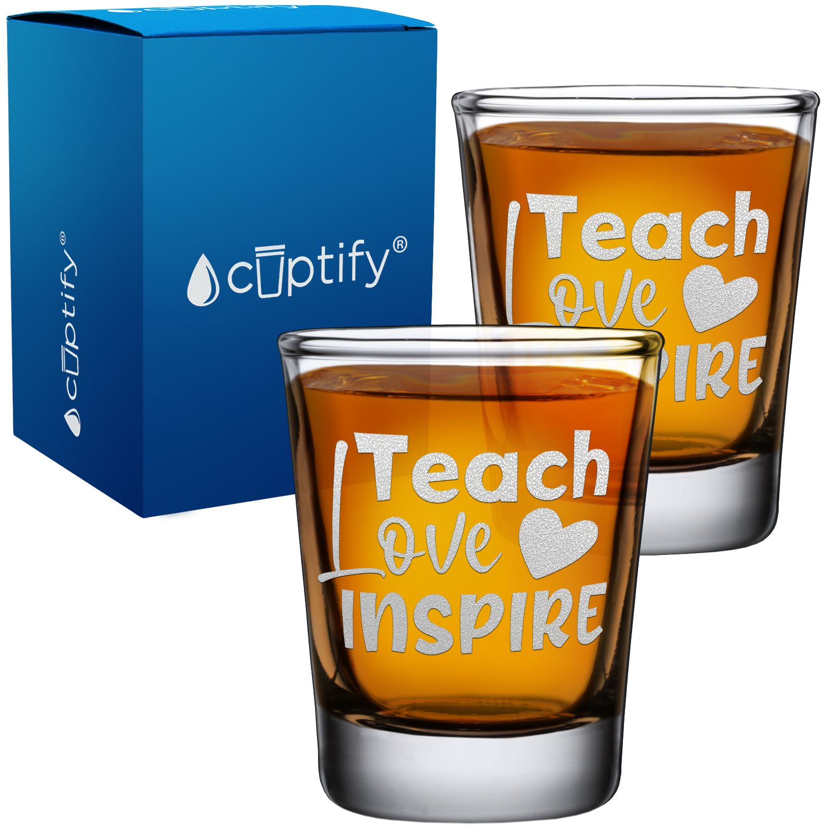 Teach Love Inspire on 2oz Shot Glasses - Set of 2
