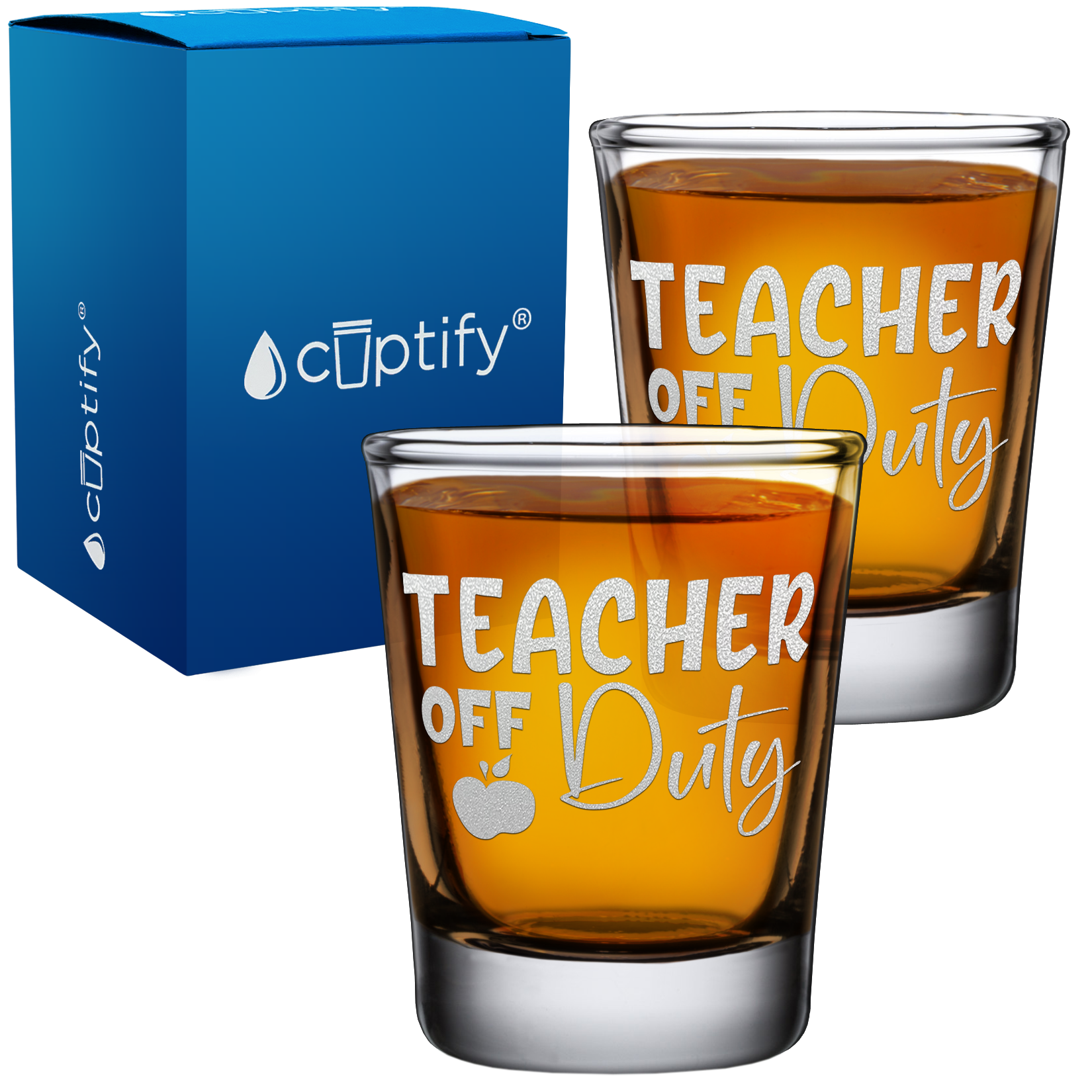 Teacher Off Duty on 2oz Shot Glasses - Set of 2