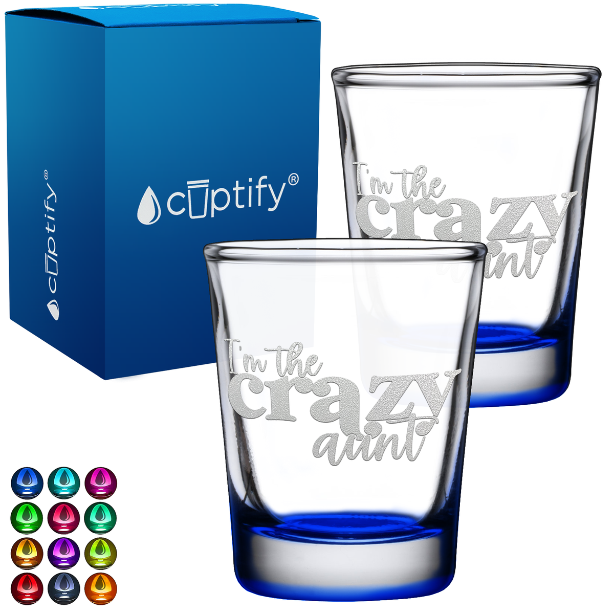 I'm The Crazy Aunt 2oz Shot Glasses - Set of 2