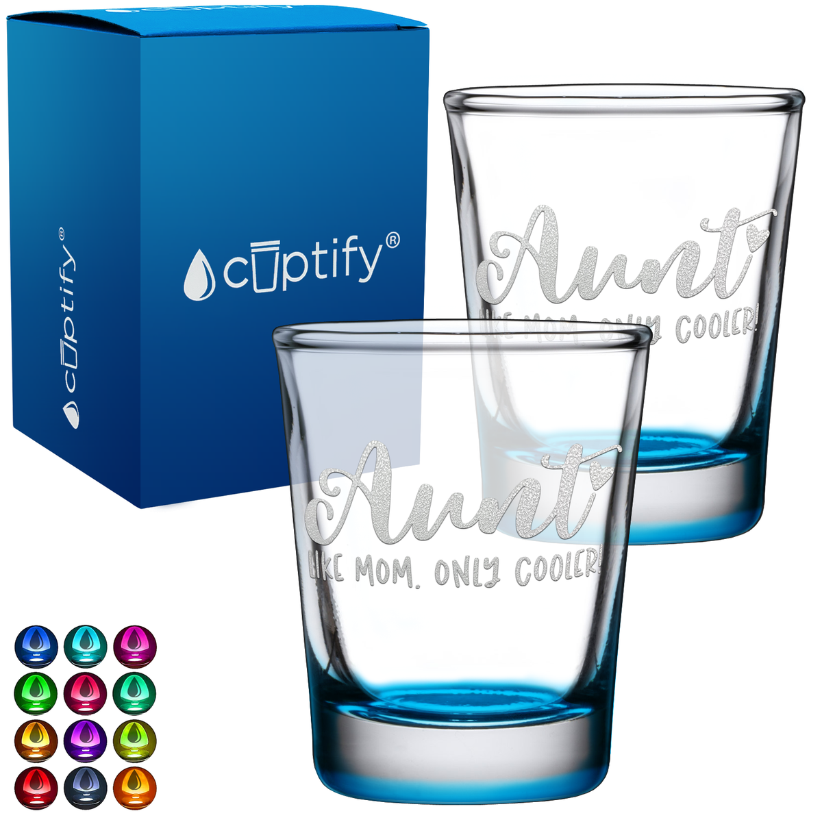 Aunt Like Mom, Only Cooler 2oz Shot Glasses - Set of 2
