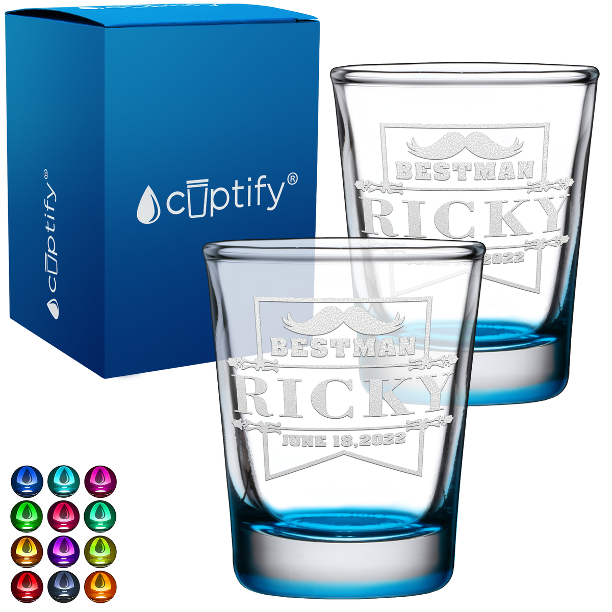 Personalized Best Man 2oz Shot Glasses - Set of 2