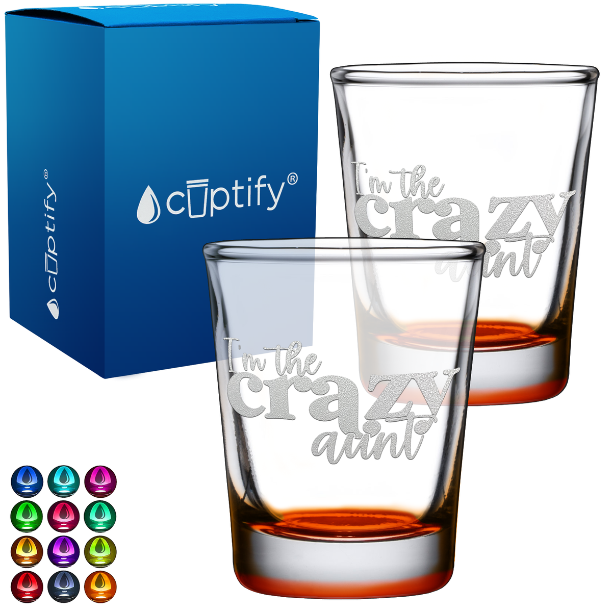 I'm The Crazy Aunt 2oz Shot Glasses - Set of 2