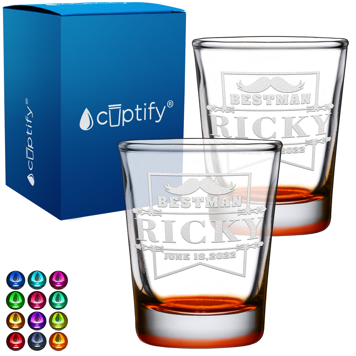 Personalized Best Man 2oz Shot Glasses - Set of 2