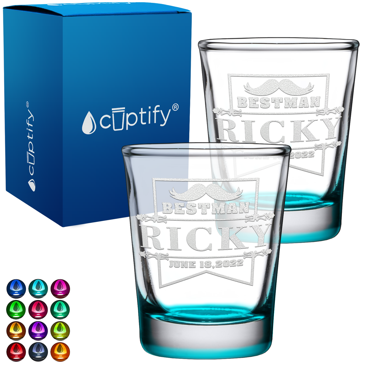 Personalized Best Man 2oz Shot Glasses - Set of 2