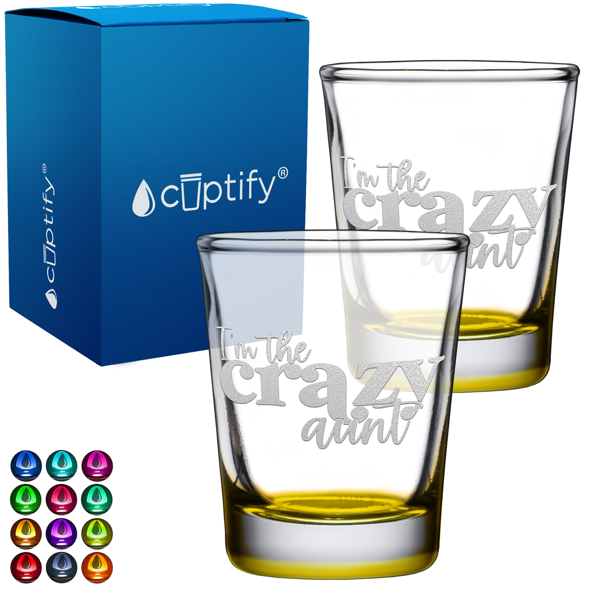 I'm The Crazy Aunt 2oz Shot Glasses - Set of 2