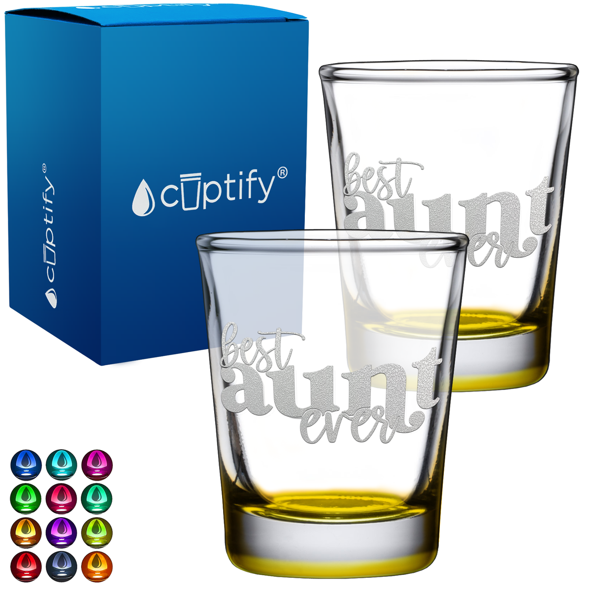 Best Aunt Ever 2oz Shot Glasses - Set of 2
