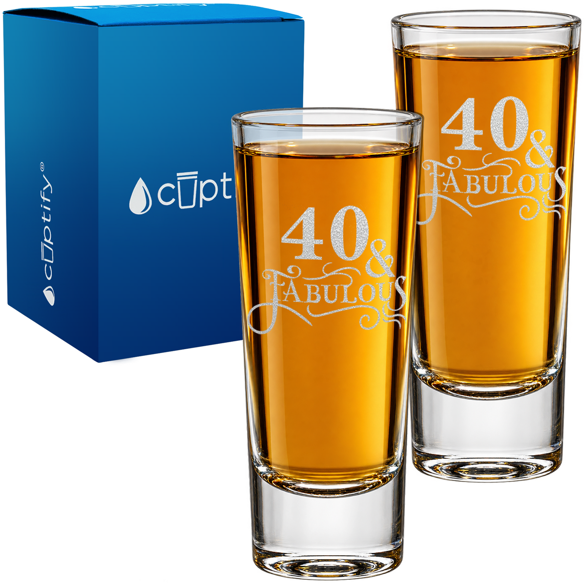 40 & Fabulous 2oz Tall Shot Glass - Set of Two