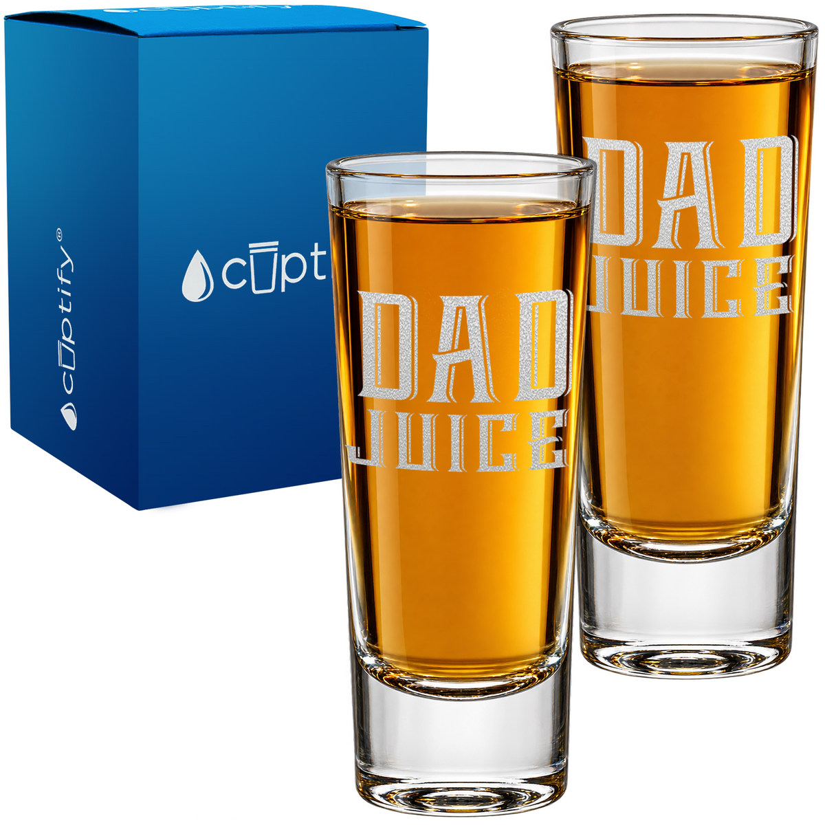 Dad Juice on 2oz Tall Shot Glass - Set of Two