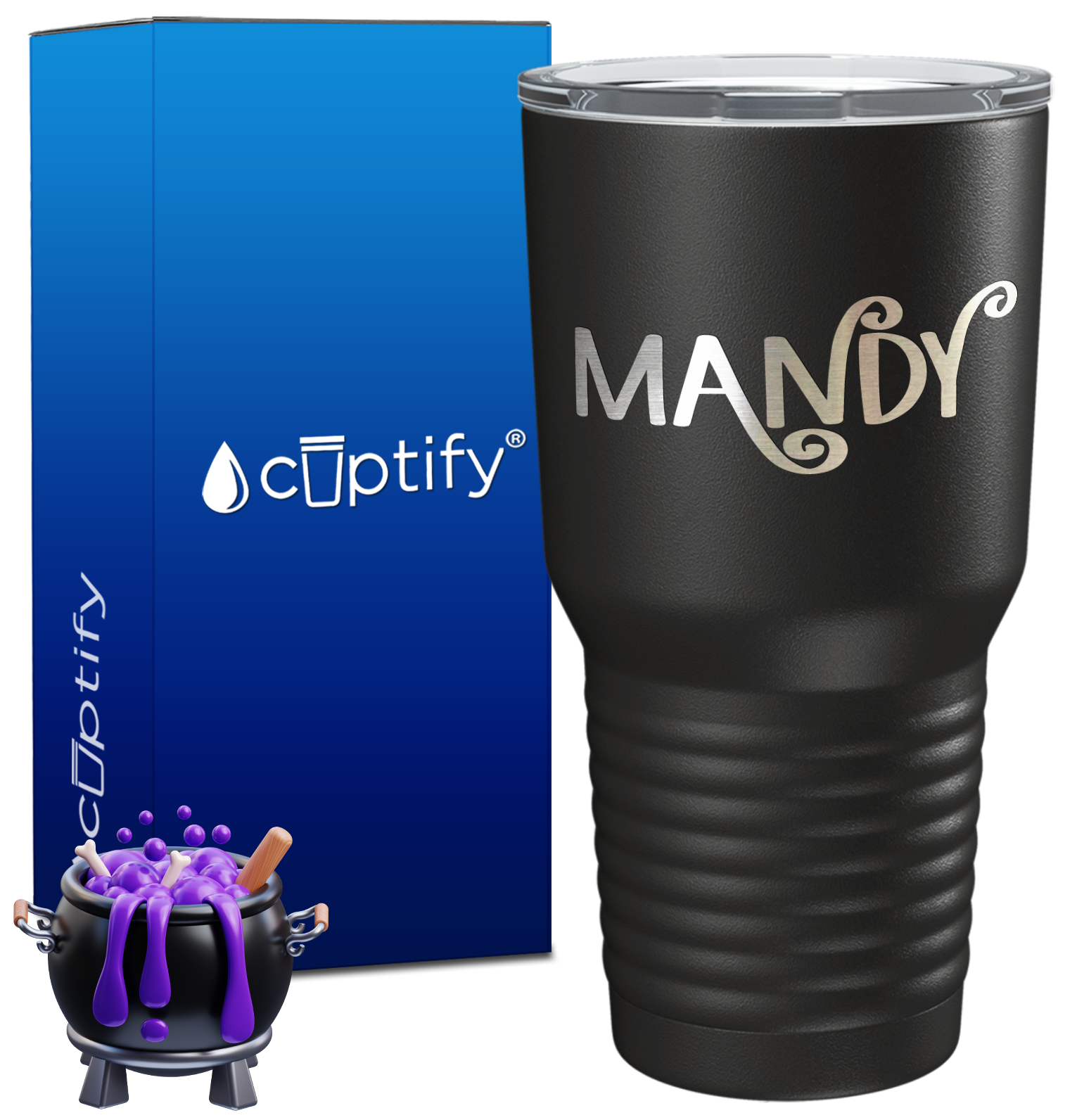 Personalized Curly Spooky Halloween Font on 30oz Tumbler