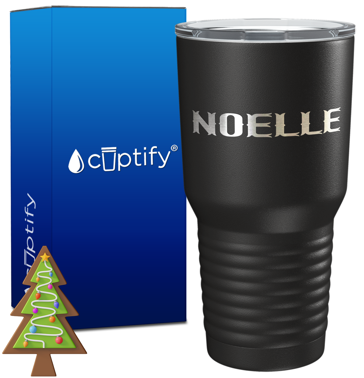 Personalized Claus Christmas Font on 30oz Tumbler