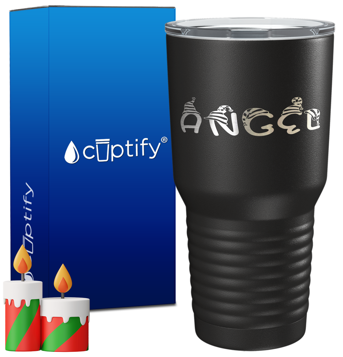 Personalized Elfen Christmas Font on 30oz Tumbler