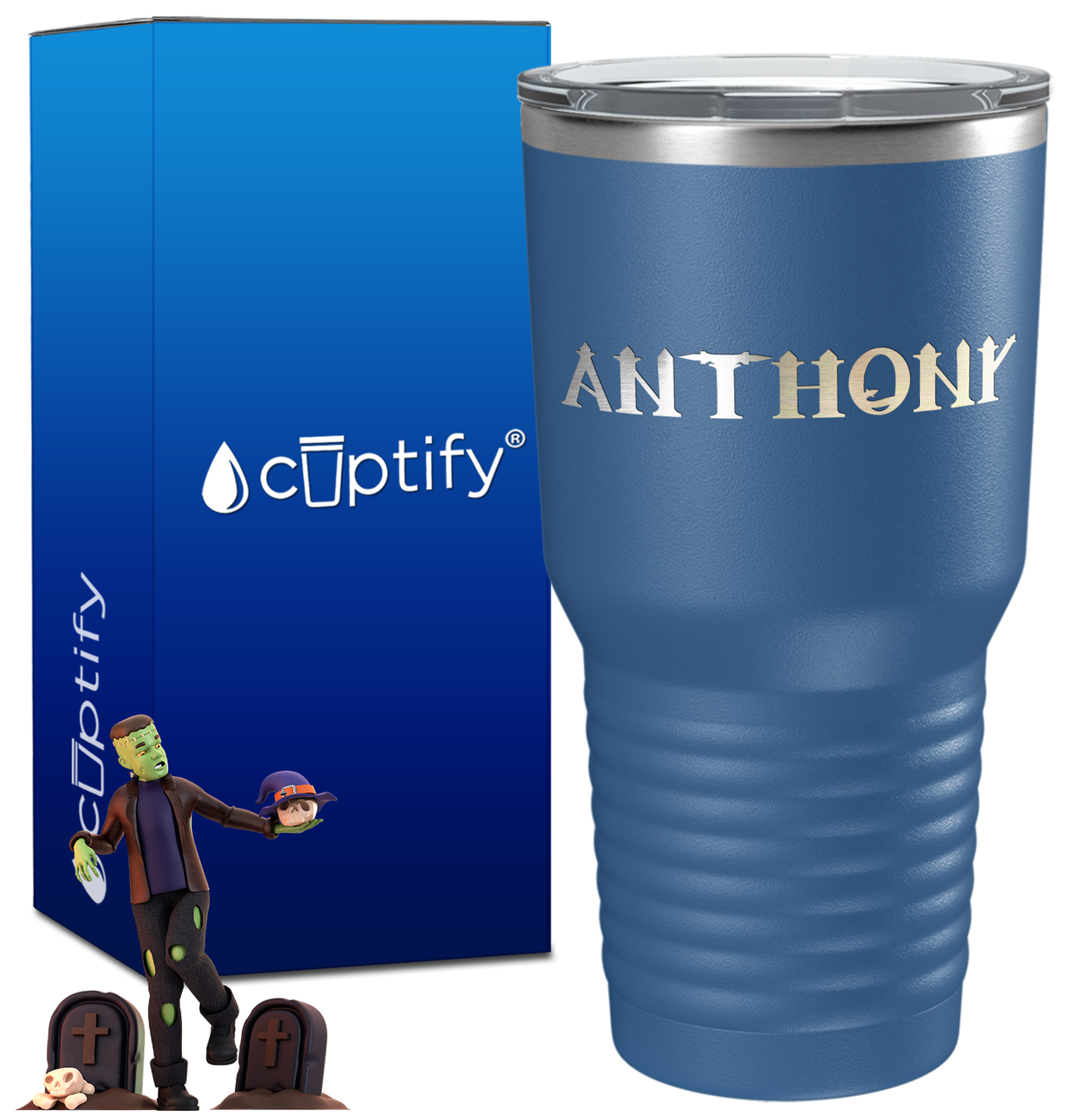 Personalized Creepy Halloween Font on 30oz Tumbler