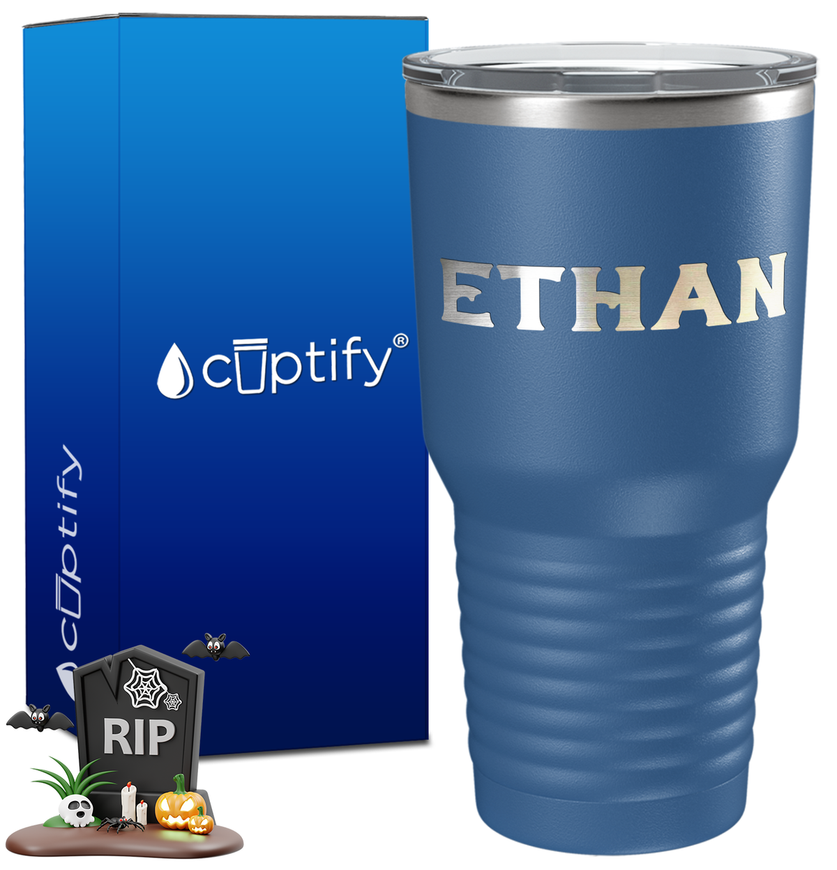 Personalized Grim Halloween Font on 30oz Tumbler