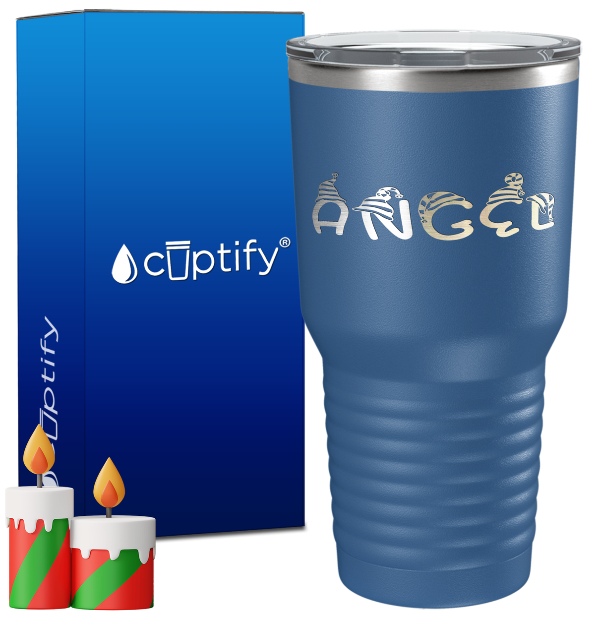 Personalized Elfen Christmas Font on 30oz Tumbler