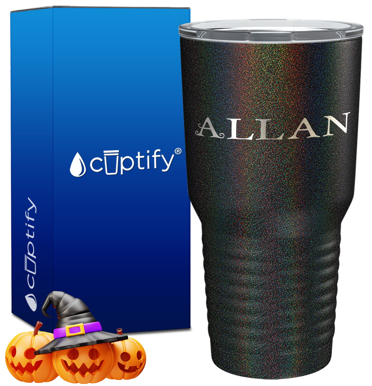 Personalized Eerie Halloween Font on 30oz Tumbler