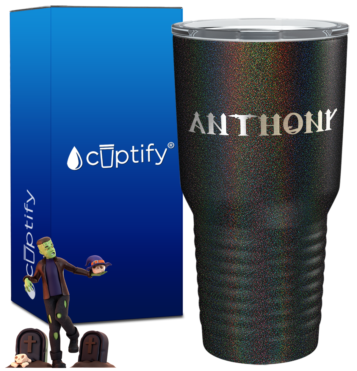 Personalized Creepy Halloween Font on 30oz Tumbler