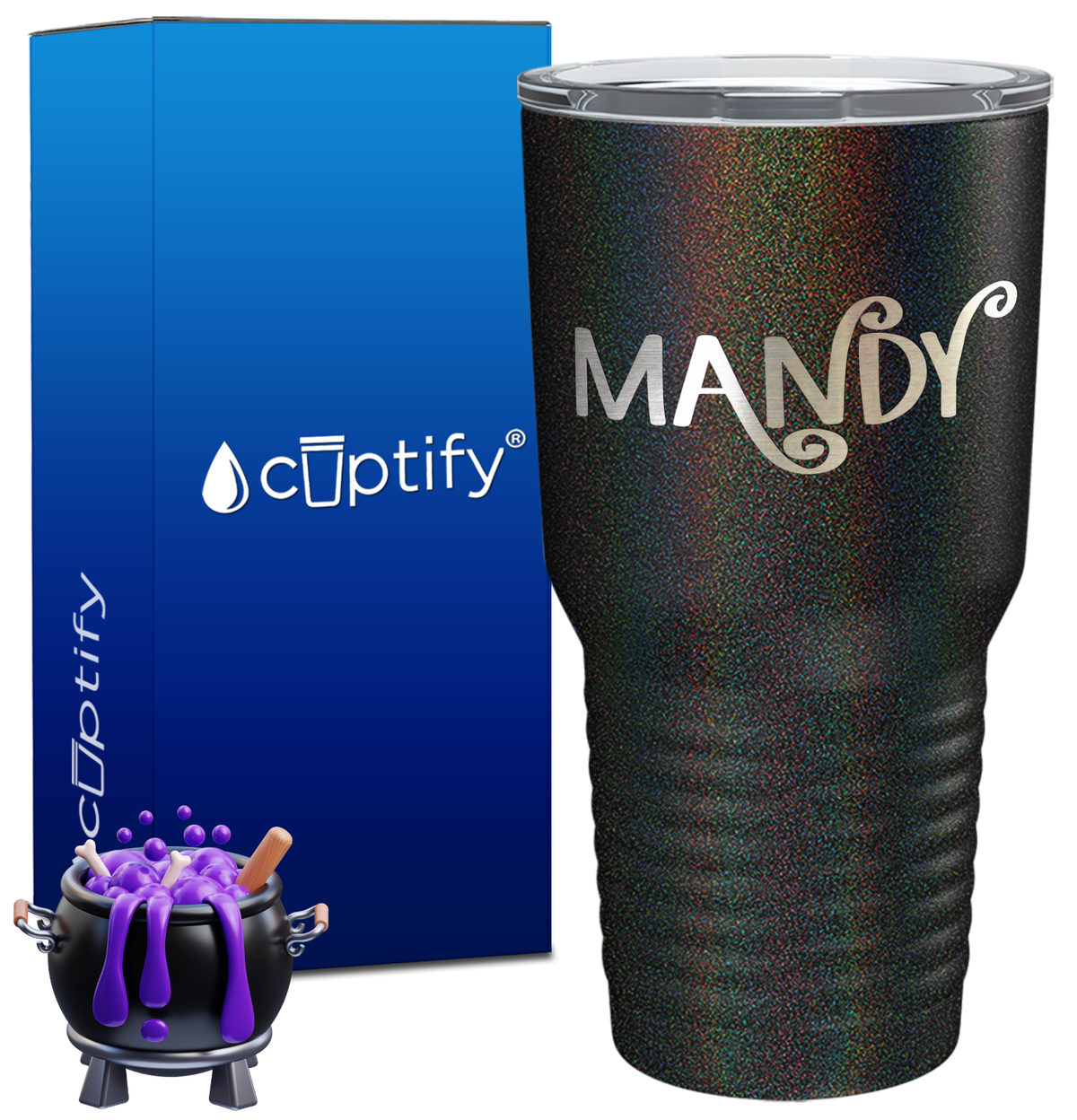 Personalized Curly Spooky Halloween Font on 30oz Tumbler