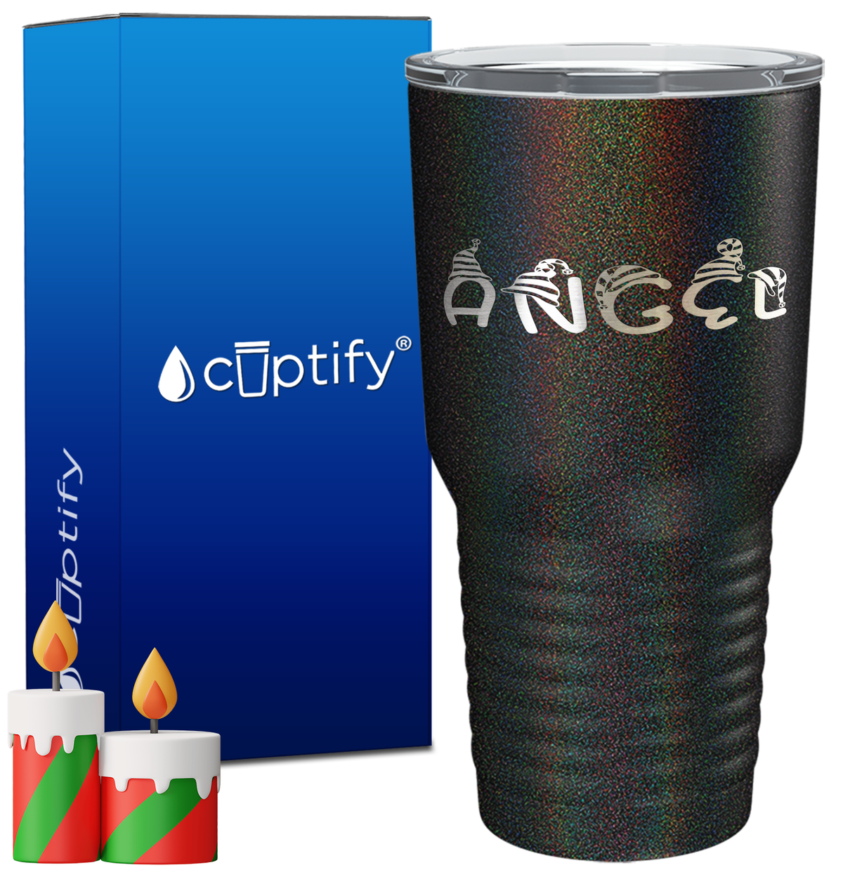 Personalized Elfen Christmas Font on 30oz Tumbler