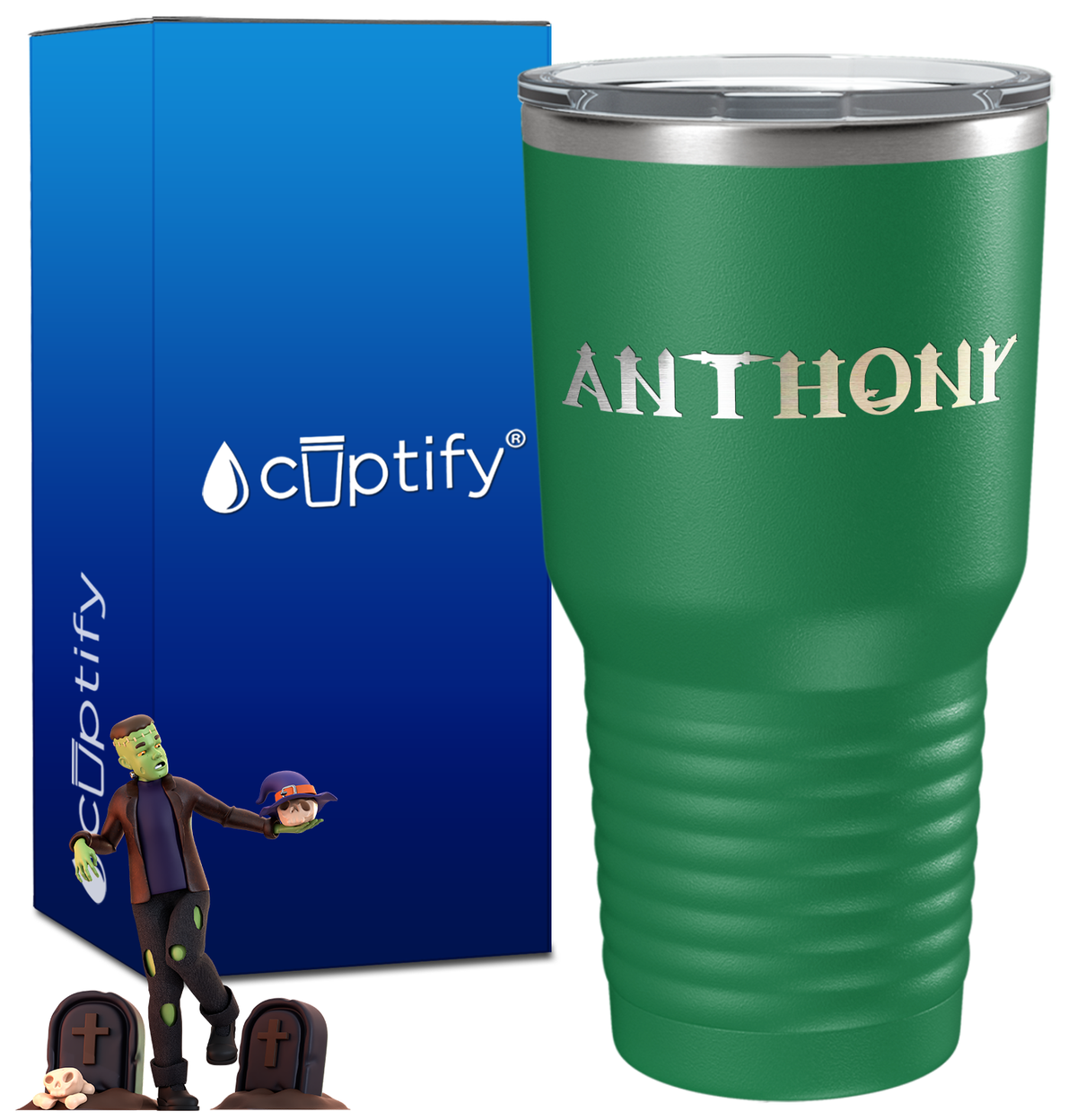 Personalized Creepy Halloween Font on 30oz Tumbler